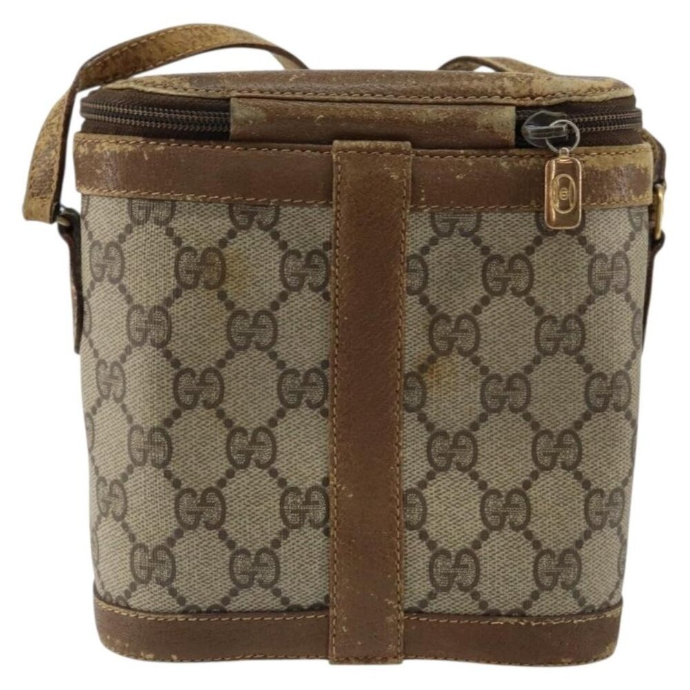 GUCCI GG Supreme Web Sherry Line Bag PVC Beige Gold 904 02 070 Auth 152352 - Picture 3 of 16